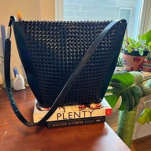 Large Vintage Woven “Leather” Liz Claiborne Shoulder Bag